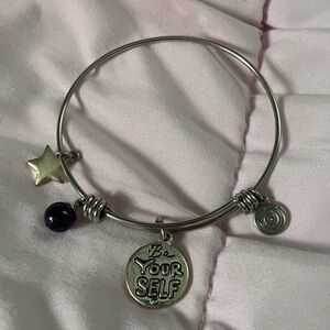 Silver Charm Bangle Bracelet